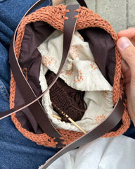Brunt for med rund bund i french market bag taske