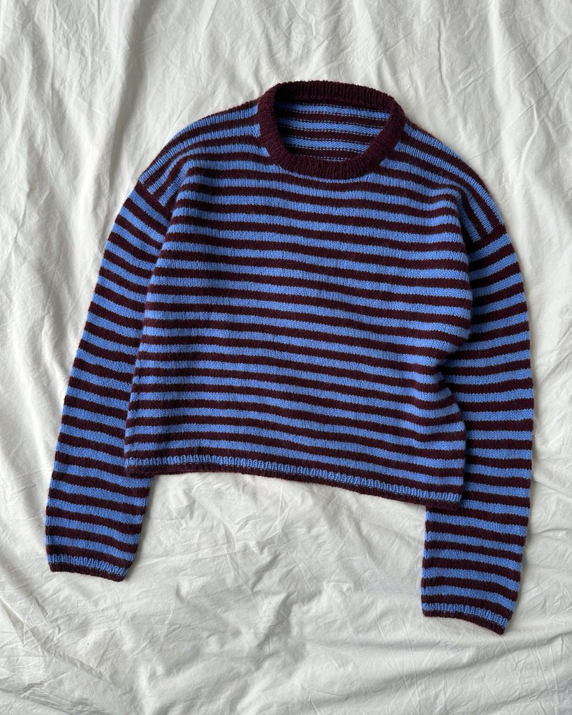 Blå og bordeaux Olga Blouse