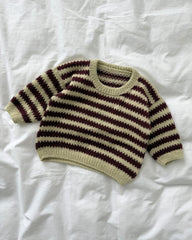 Bordeaux og grøn Otto Sweater Baby liggende