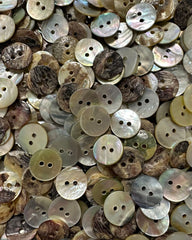Bunke af perlemorsknapper 15 mm