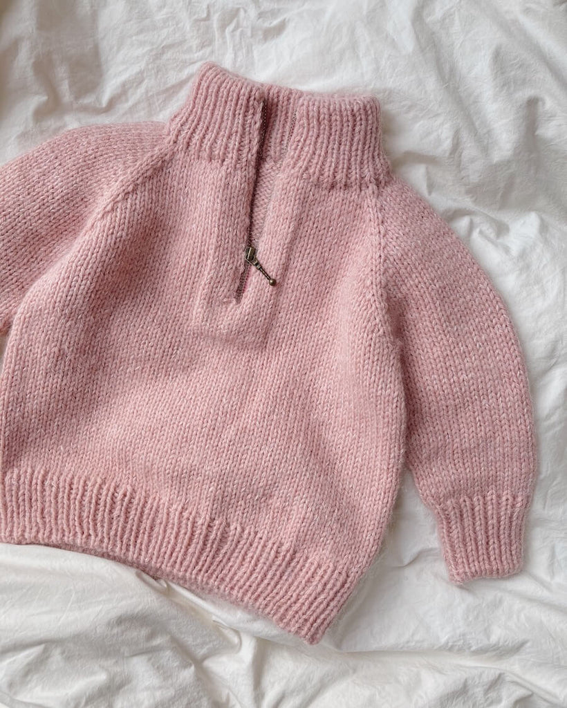 Pudderrosa lynlås i Zipper sweater junior