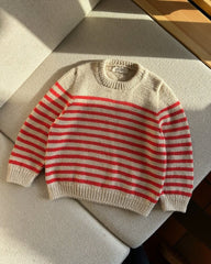 Liggebillede hvid og rød Lyon Sweater Junior 