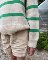 Detaljebillede af grøn og hvid Marseille Sweater Young
